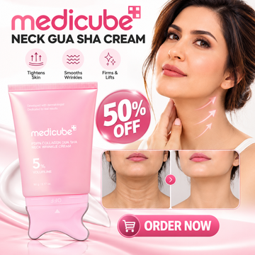 Medicube PDRN Collagen Gua Sha Cream For Neck & Jawline – Firming & Lifting & Tighten Cream with Built-In Massager