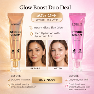 Insight Strobe Cream Duo Deal – Instant Glass Skin Glow – Deep Hydration with Hyaluronic Acid & Panthenol – All-Day Glow, Dewy Finish