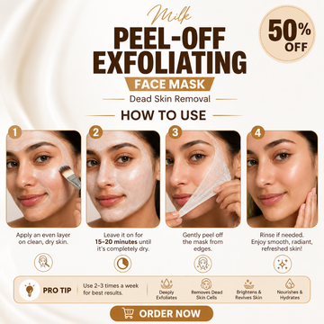 Milk Peel-Off Mask – Milk-Enriched Glow & Exfoliation – Nourishes, Brightens & Exfoliates Dead Skin – Helps Fade Pigmentation & Dark Spots