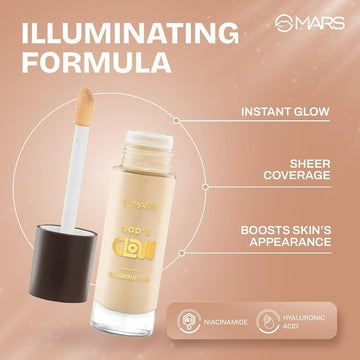 Mars God's Glow Illuminator - Gives beautiful Glow & Light Tint for coverage